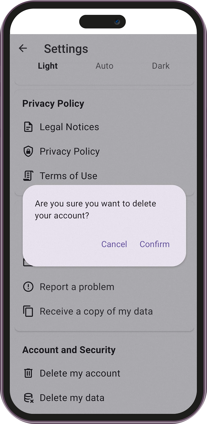 Confirmation dialog